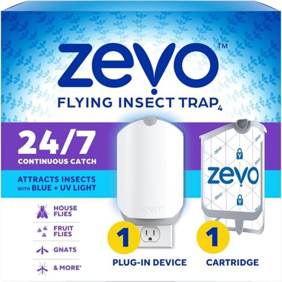 Zevo Flying Insect Trap for Indoors: Light Trap Captures Fruit Flies, Gnats and - Picture 1 of 7